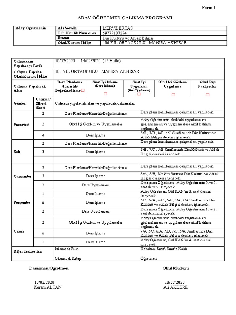 FORM_10-14 şubat(15.hafta) | PDF