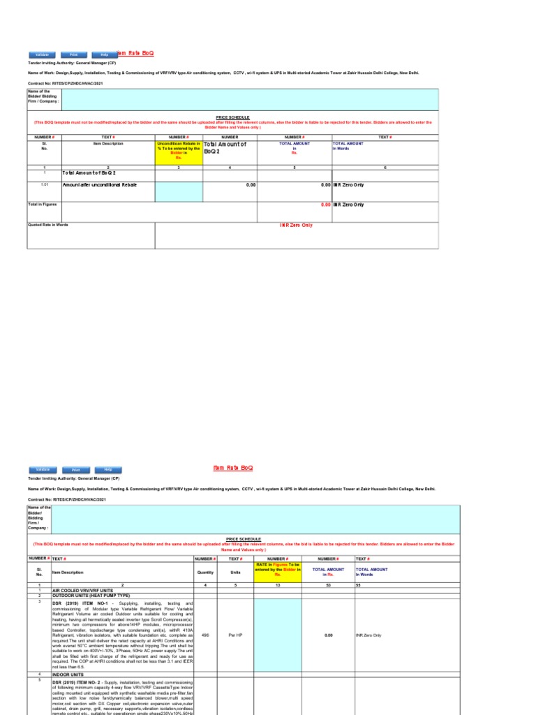 BOQ CP TC ZHDC HVAC 21 - PDF 2021 Oct 29 18 8 26 | PDF | Duct (Flow ...