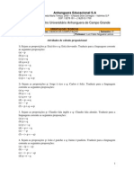 Lógica Matemática Atividades de Cálculo Proposicional