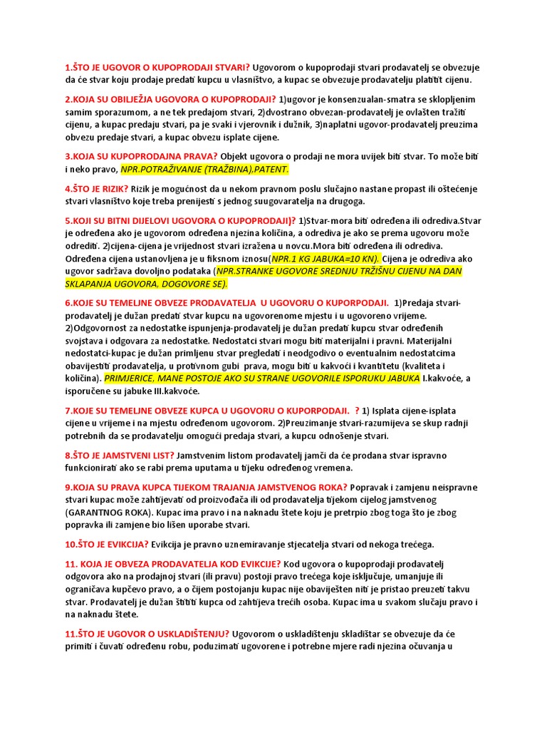 Pravo Test Ugovori | PDF