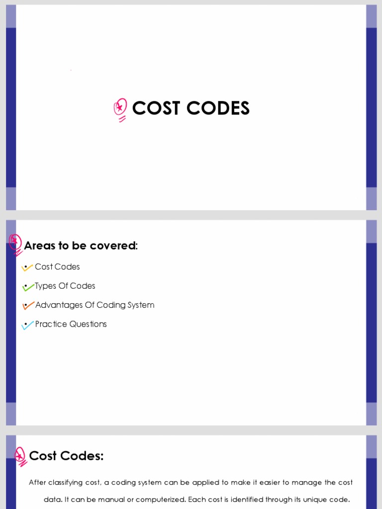 Cost Codes PDF Data Computer Science