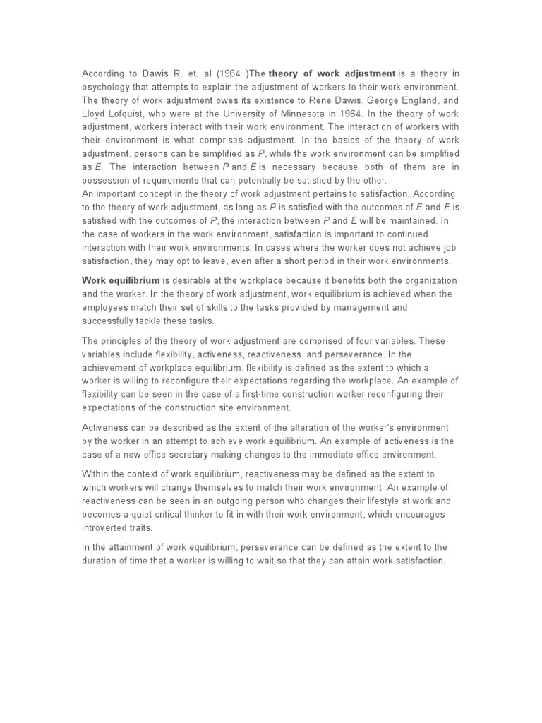 Theories About Adjustment | PDF | Psychology | Cognition