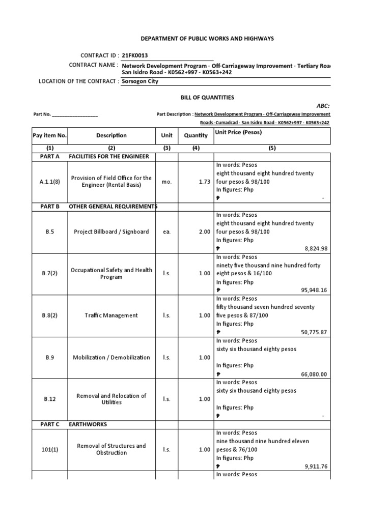 Cement Quotation for Road Improvement | PDF | Concrete | Road Surface