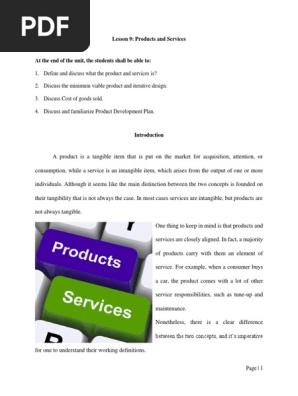 Lesson 9- The Product or Services-1