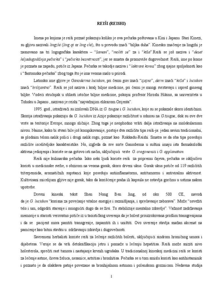 REISHI Prevod Knjige Lekovite Pečurke M. Halpern PDF