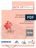 JBDS 11 Management of Adults With Diabetes On Dialysis Summary of Recommendations September 2022