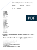 ACTIVITY On METER and SCANSION