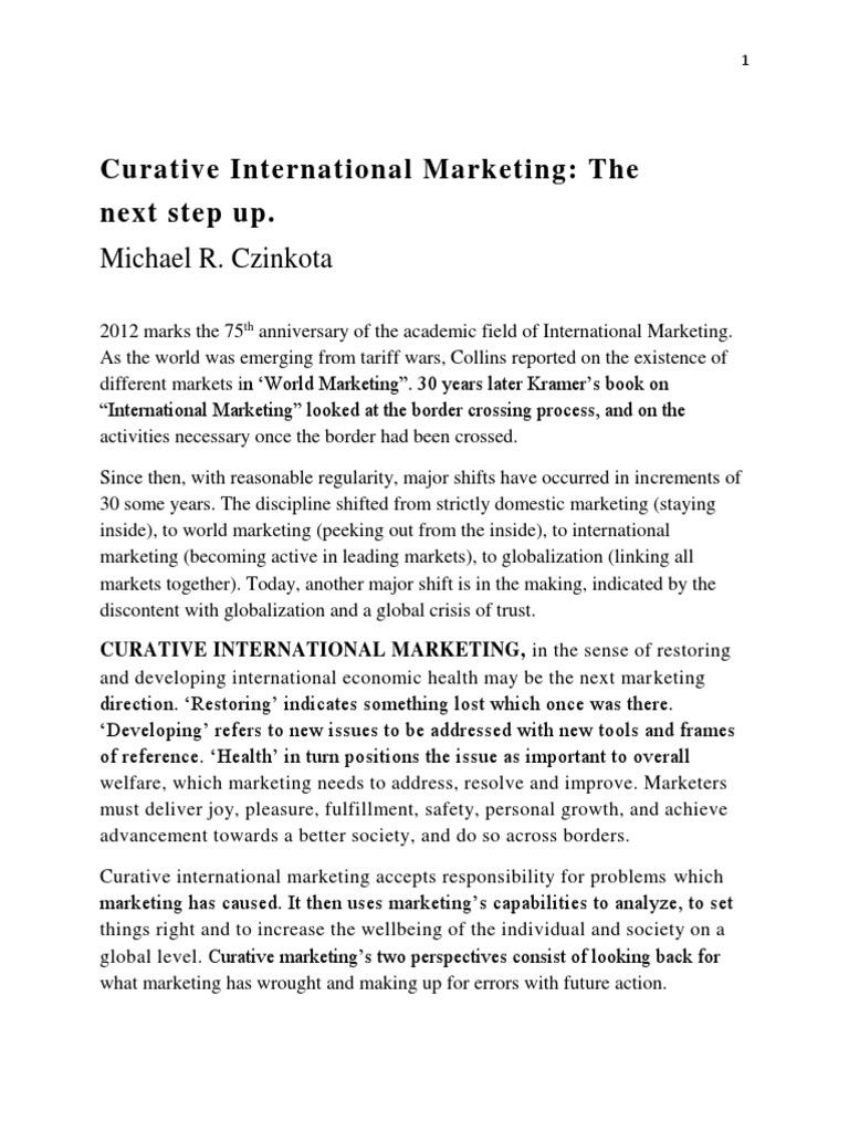 Curative International Marketing Insights | PDF | Marketing