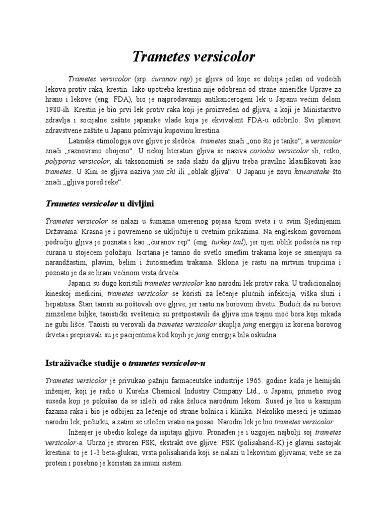 Trametes Versicolor Prevod Knjige Lekovite Pečurke M. Halpern