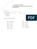 Sample Questionnaire For The 4Ps