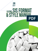 Thesis Format and Style