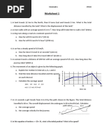 Kinematics Worksheet 1