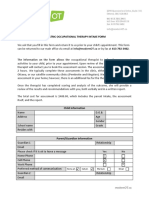 Paediatric Intake Form Modern OT 2018