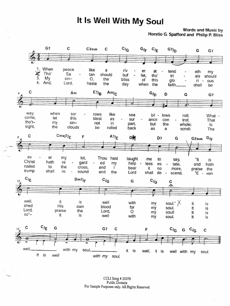 It Is Well With My Soul Notation PDF