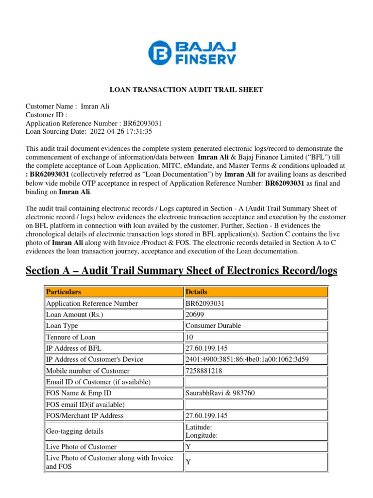 Audit Trail Sheet | Download Free PDF | Application Software | Computer ...