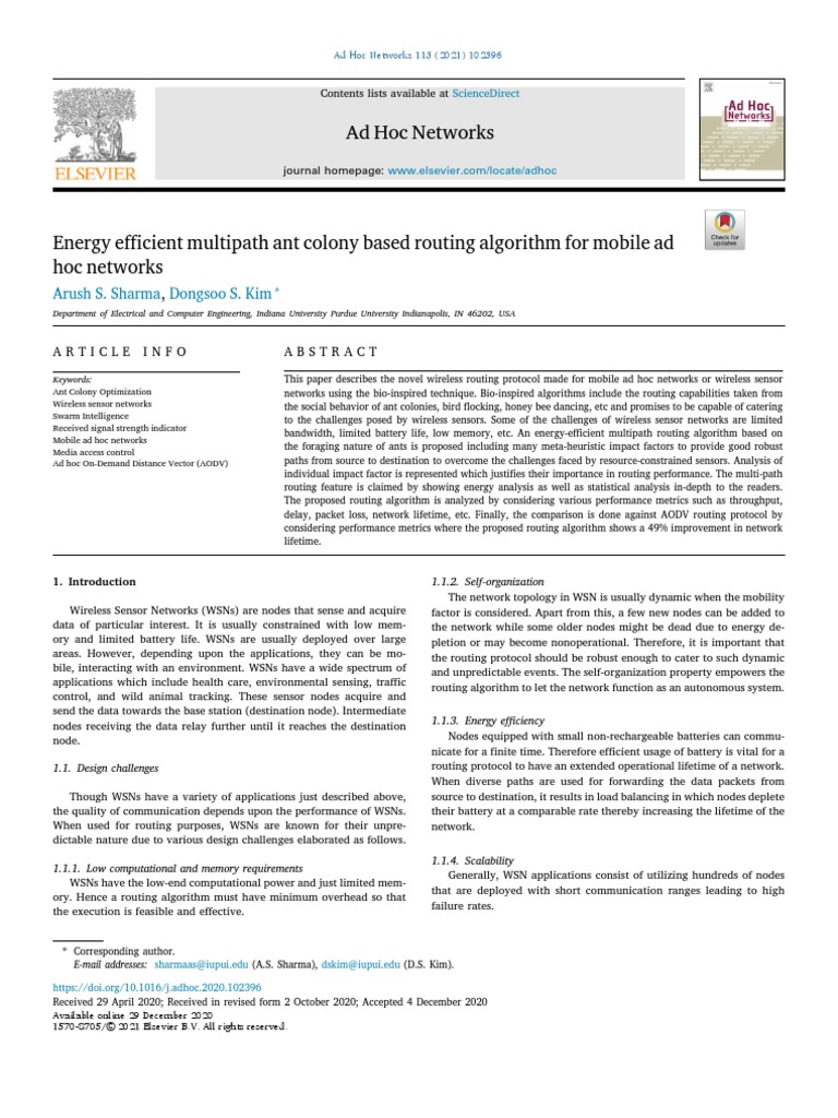 Energy Efficient Multipath Ant Colony Based Routing Algorithm For ...