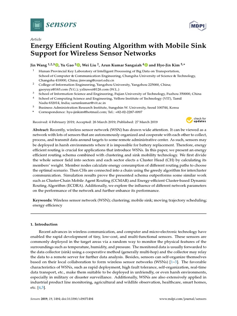 Energy Efficient Routing Algorithm With Mobile Sink | PDF | Wireless ...