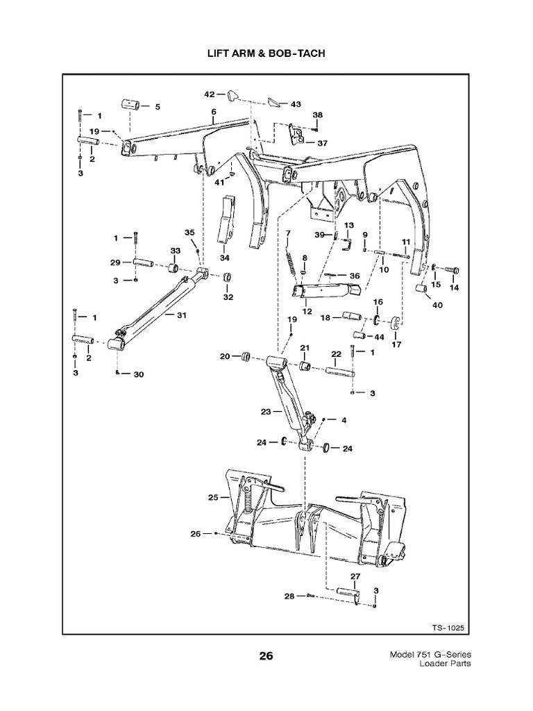 Bobcat 751 Skid Steer Loader Parts Catalogue Manual S/N 515611001 and Above