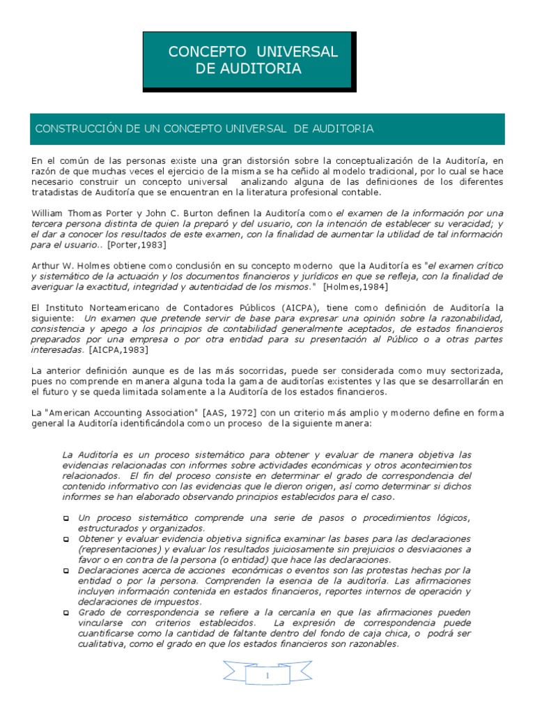 Conceptos Basicos Auditoria Generally Accepted