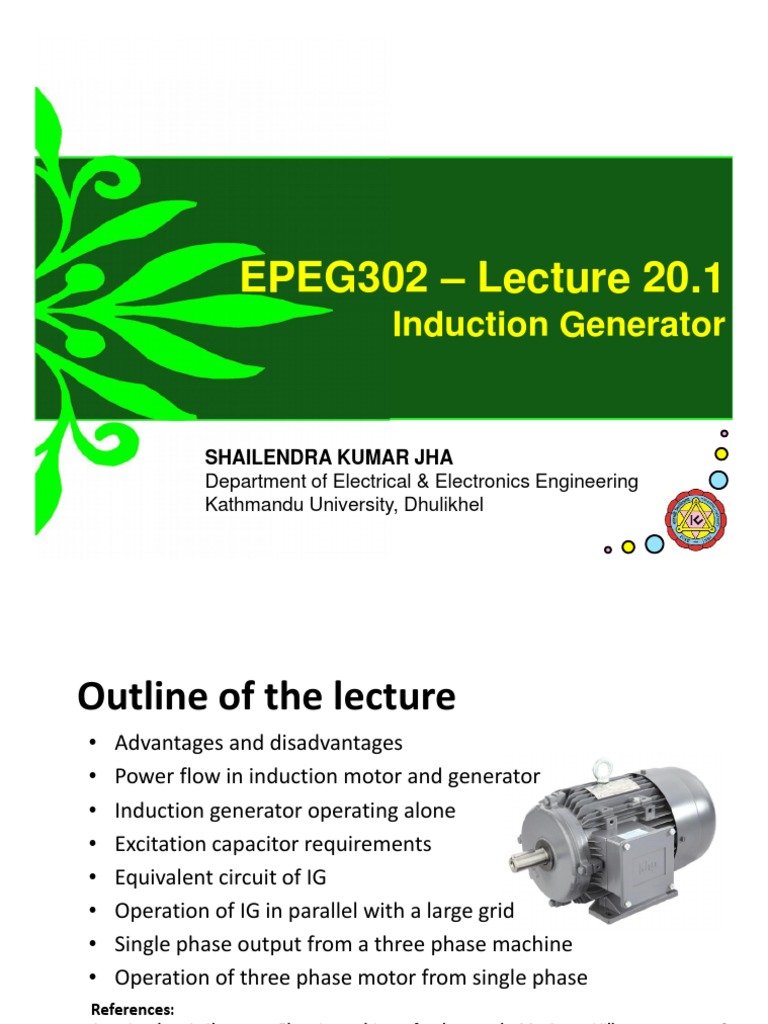 EPEG302Induction Generator PDF Electric Generator Capacitor