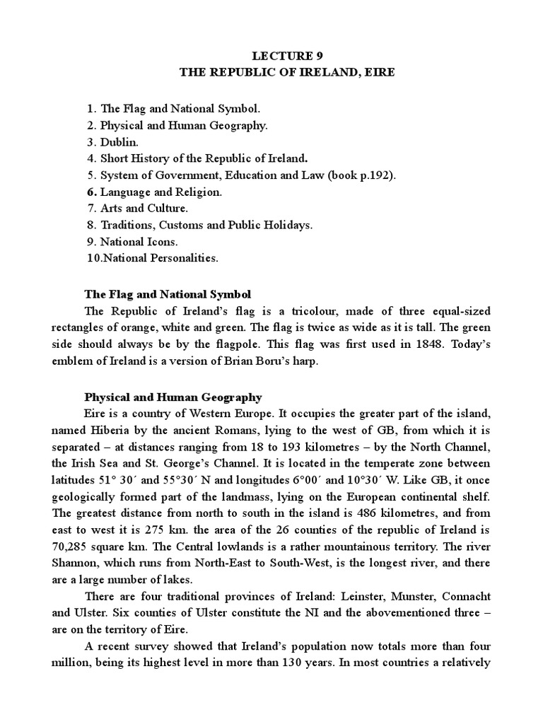 Overview of the Republic of Ireland | PDF | Ireland | Irish Republicanism