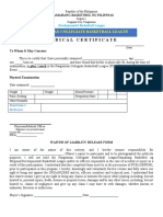 Pangasinan Collegiate Basketball League Medical Form