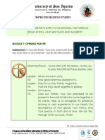 Asf 1 Module 1 - Augustine S Early Childhood His Formal Education and His Teaching Ministry