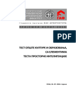 ARHITEKTURA Test Opšte Kulture I Obrazovanja 2016