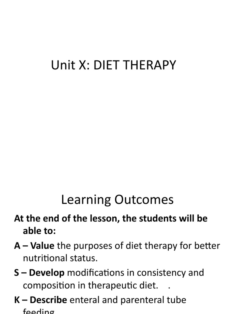 Diet Therapy PDF Diet (Nutrition) Diet & Nutrition