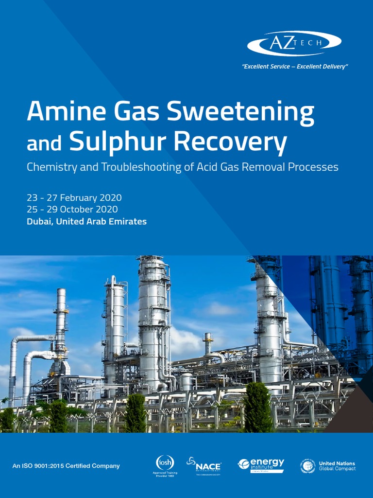 Amine Gas Sweetening Sulphur Recovery PDF Chemistry Physical Sciences