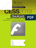 Evaluation Certificative - CESS 2019 - Français Transition - Questionnaires Et Portefeuille de Docu (Ressource 15340) - 1