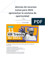 11 Tendencias de Recursos Humanos para 2023