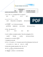 Xi Sci & Com Maths October Worksheet 2022-23