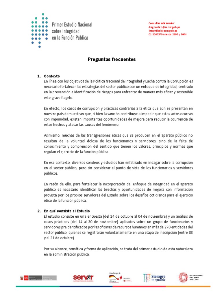 Estudio Nacional de Integridad Pública | PDF | Corrupción política ...