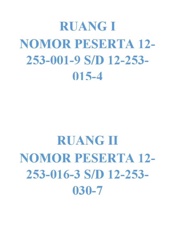 Nama Ruang Ujian | PDF
