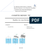 COMPTE RENDU TP 1 Équilibre Des Corps Flottants