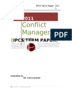 Conflict Management IPCS Term Paper