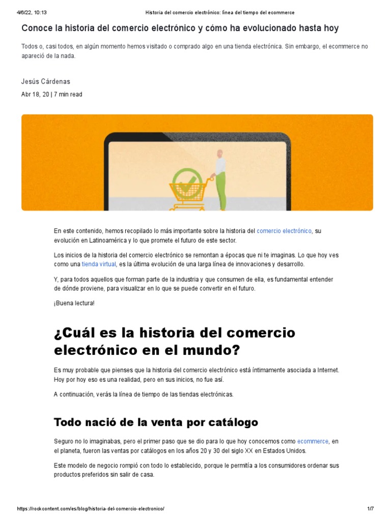 Historia Del Comercio Electrónico - Línea Del Tiempo Del Ecommerce ...
