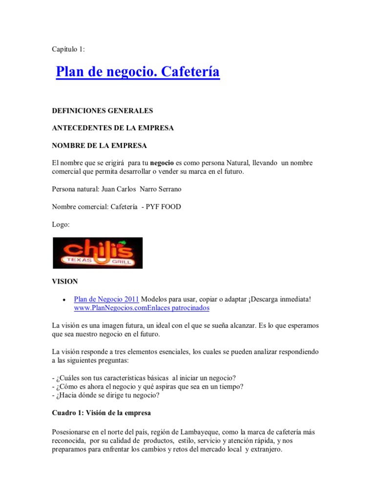 Plan De Negocio De Una Cafetería ☕ Proyecto Para Abrir – IXXLIQ