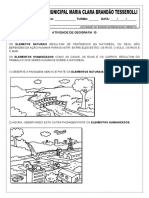 Geografia - Elementos naturais e humanizados