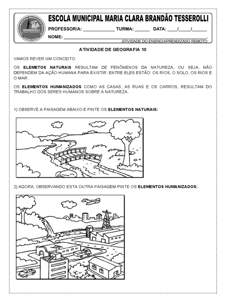 Identificando elementos naturais e humanizados em paisagens | PDF