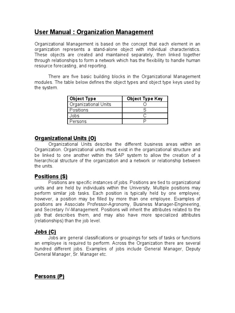 Organizational Management User Manual | PDF | Top Down And Bottom Up ...