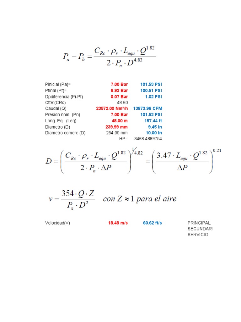 Compressed Air Pressure Loss Analysis | PDF