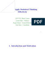 How To Apply Statistical Thinking Effectively