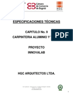 Especificaciones Innovalab - Carpinteria Aluminio y Vidrio