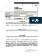 Plan de asignatura de Ingeniería de Poscosecha I