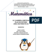 Plan de estudio de matemáticas I.E. Gabriela Mistral