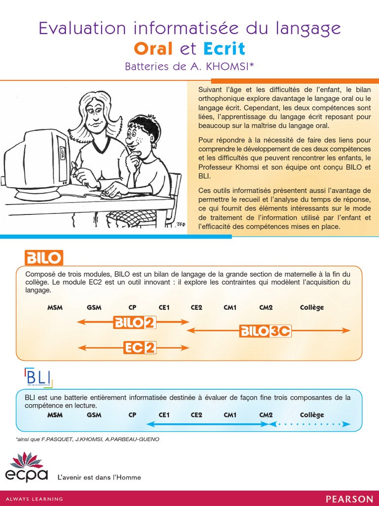Bilan informatisé du langage BILO | PDF | Apprentissage | Linguistique
