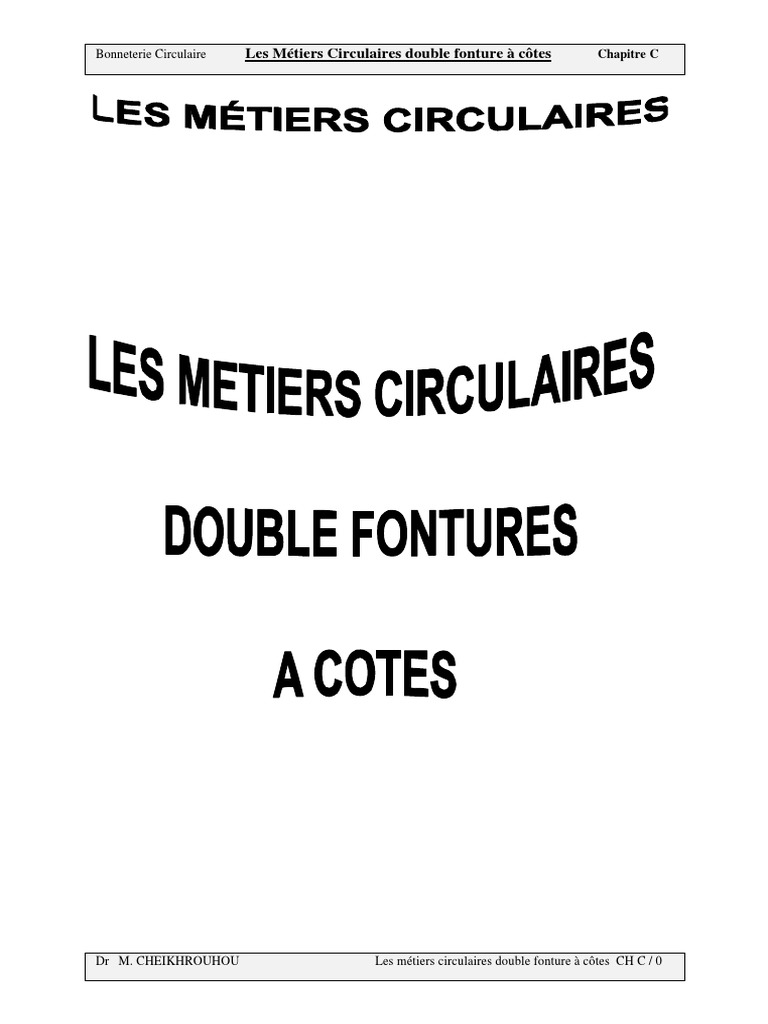 Métiers Circulaires Double Fonture Côtes | PDF | Tricot