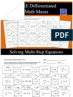 FREE Differentiated Math Mazes: Solving Multi-Step Equations